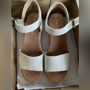 Beige wedge sandals, size 8.5